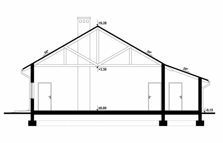 Projekt domu energooszczędnego G229 - Budynek garażowo - gospodarczy - 