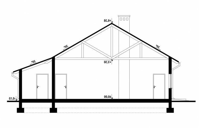 Projekt domu energooszczędnego G229 - Budynek garażowo - gospodarczy - 