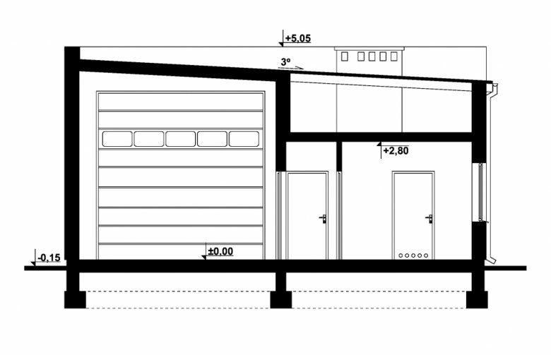 Projekt budynku gospodarczego G259 - Budynek garażowo - gospodarczy - 