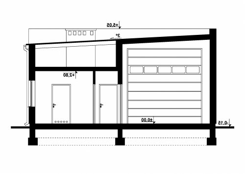 Rzut projektu G259 - Budynek garażowo - gospodarczy - wersja lustrzana