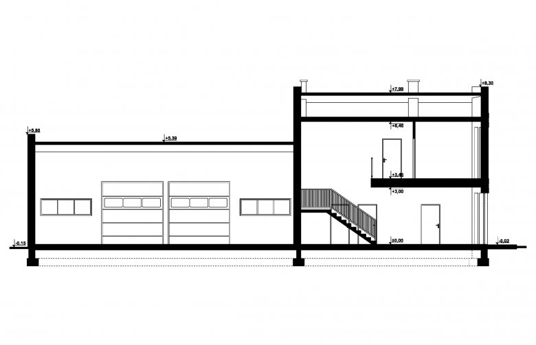 Projekt domu G268 - Budynek magazynowo - biurowy - 