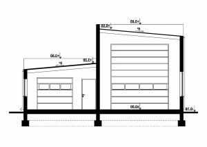 Przekrój projektu G281 - Budynek garażowo - gospodarczy w wersji lustrzanej
