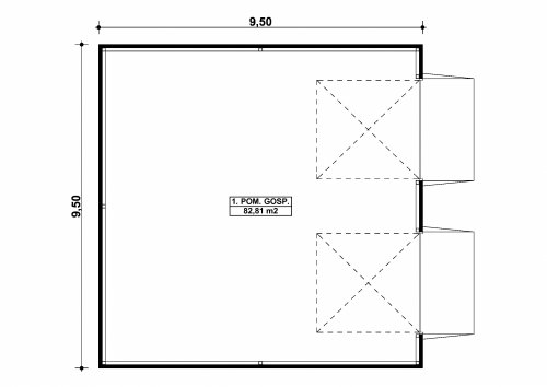 Rzut projektu G295 - Budynek garażowy