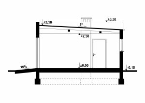 Przekrój projektu G176 - Budynek garażowo - gospodarczy