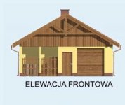 Elewacja projektu G121 garaż jednostanowiskowy z werandą i pomieszczeniem gospodarczym - 1