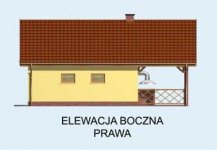 Elewacja projektu G121 garaż jednostanowiskowy z werandą i pomieszczeniem gospodarczym - 4