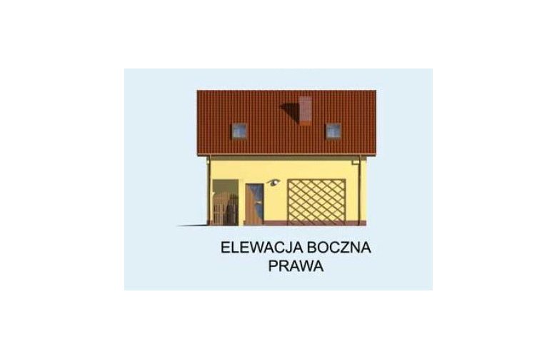 Projekt budynku gospodarczego GM1 z częścią mieszkalną - elewacja 4