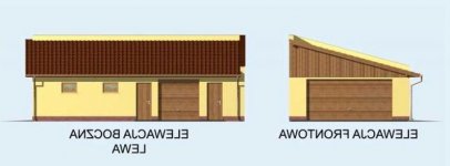 Elewacja projektu G128 garaż trzystanowiskowy - 1 - wersja lustrzana