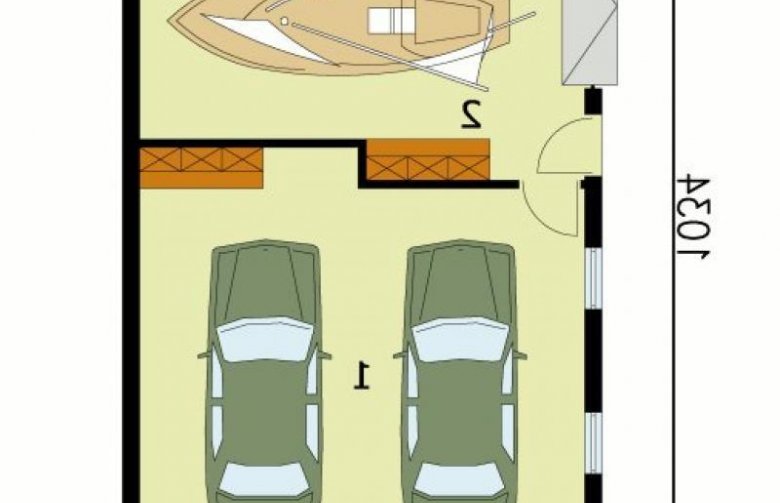 Projekt budynku gospodarczego G132 garaź dwustanowiskowy z pomieszczeniem gospodarczym - przyziemie