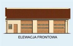 Elewacja projektu G160 garaż trzystanowiskowy z pomieszczeniami gospodarczymi - 1