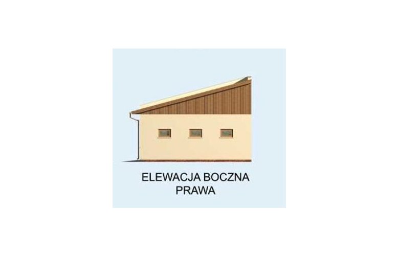 Projekt budynku gospodarczego G160 garaż trzystanowiskowy z pomieszczeniami gospodarczymi - elewacja 4