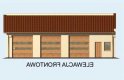 Projekt budynku gospodarczego G160 garaż trzystanowiskowy z pomieszczeniami gospodarczymi - elewacja 1