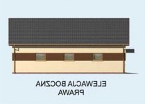 Elewacja projektu  G163 garaż czterostanowiskowy z pomieszczeniami gospodarczymi - 4 - wersja lustrzana