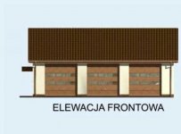 Elewacja projektu G164 garaż trzystanowiskowy z pomieszczeniami gospodarczymi - 1