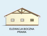 Elewacja projektu G164 garaż trzystanowiskowy z pomieszczeniami gospodarczymi - 4