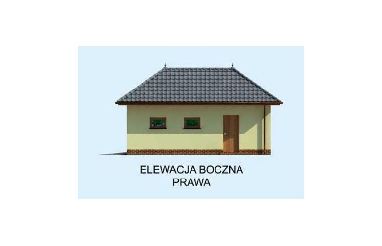 Projekt budynku gospodarczego G204 projekt garażu jednostanowiskowego - elewacja 4