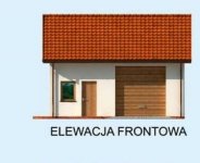 Elewacja projektu G207 garaż jednostanowiskowy z pomieszczeniami gospodarczymi - 1