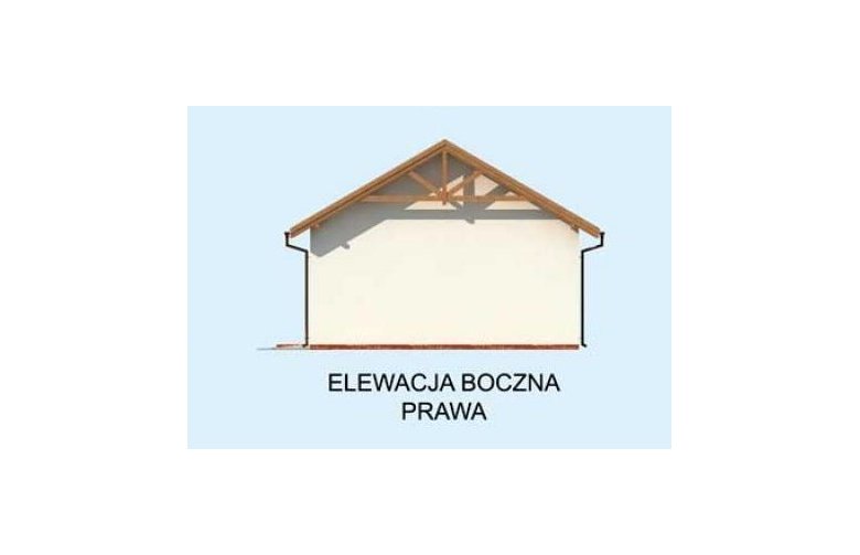 Projekt budynku gospodarczego G207 garaż jednostanowiskowy z pomieszczeniami gospodarczymi - elewacja 4