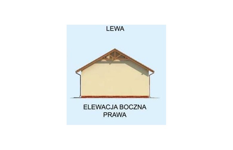 Projekt budynku gospodarczego G206 garaż trzystanowiskowy z pomieszczeniami gospodarczymi - elewacja 4