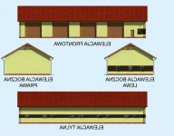 Elewacja projektu G221 garaż czterostanowiskowy z pomieszczeniami gospodarczymi - 1 - wersja lustrzana