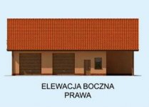 Elewacja projektu G226 garaż trzystanowiskowy z pomieszczeniami gospodarczymi - 4