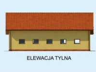 Elewacja projektu G231 garaż trzystanowiskowy z pomieszczeniami gospodarczymi - 2