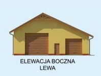 Elewacja projektu G231 garaż trzystanowiskowy z pomieszczeniami gospodarczymi - 3