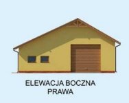 Elewacja projektu G231 garaż trzystanowiskowy z pomieszczeniami gospodarczymi - 4