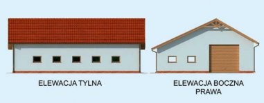 Elewacja projektu G233 garaż trzystanowiskowy  - 2