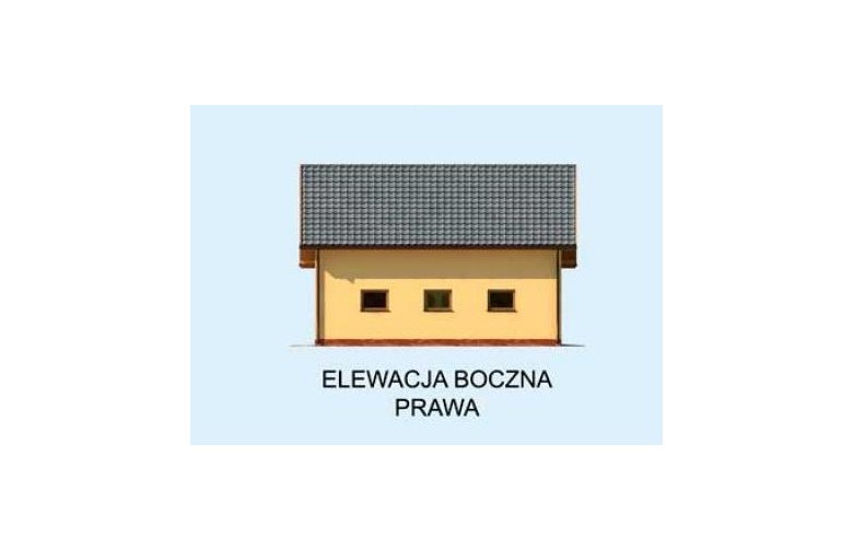 Projekt budynku gospodarczego G234 garaż trzystanowiskowy - elewacja 4