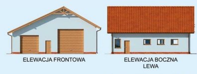 Elewacja projektu G235 garaż dwustanowiskowy z pomieszczeniem gospodarczym - 1