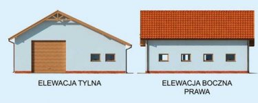 Elewacja projektu G235 garaż dwustanowiskowy z pomieszczeniem gospodarczym - 2