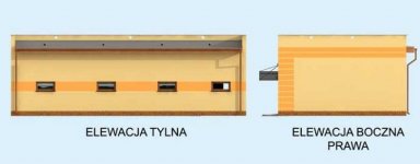 Elewacja projektu G250 trzystanowiskowy z pomieszczeniami gospodarczymi - 2