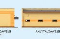 Projekt garażu G250 trzystanowiskowy z pomieszczeniami gospodarczymi - elewacja 2