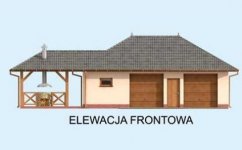 Elewacja projektu G247 garaż dwustanowiskowy z pomieszczeniami gospodarczymi i werandą - 1