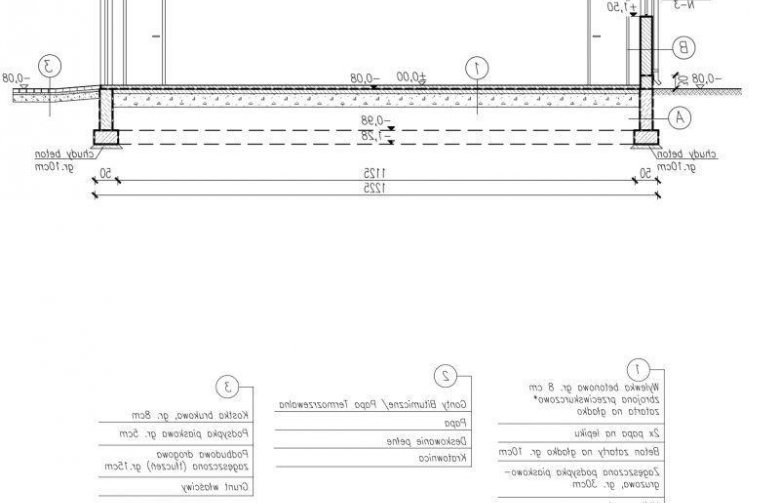 Projekt budynku gospodarczego G262 / magazyn z pomieszczeniami gospodarczymi - przekrój 1