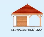 Elewacja projektu G266 garaż jednostanowiskowy z wiatą - 1