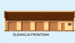 Elewacja projektu G268 garaż czterostanowiskowy z pomieszczeniem gospodarczym - 1