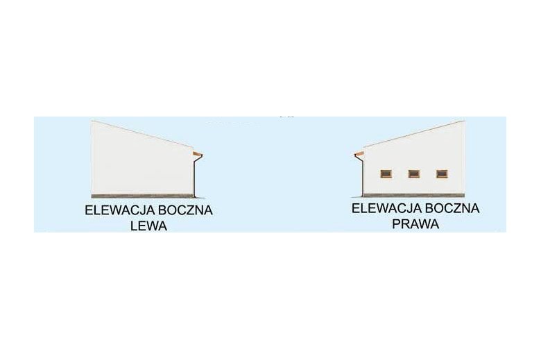 Projekt garażu G271 szkielet drewniany sześciostanowiskowy - elewacja 2