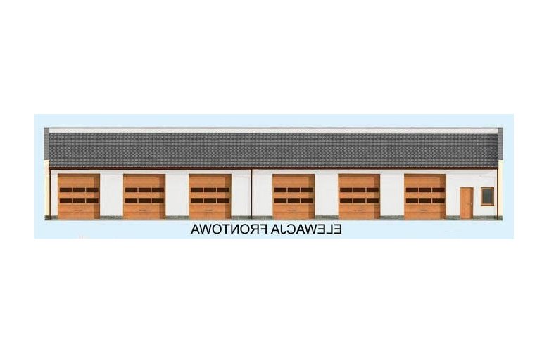 Projekt garażu G271 szkielet drewniany sześciostanowiskowy - elewacja 1