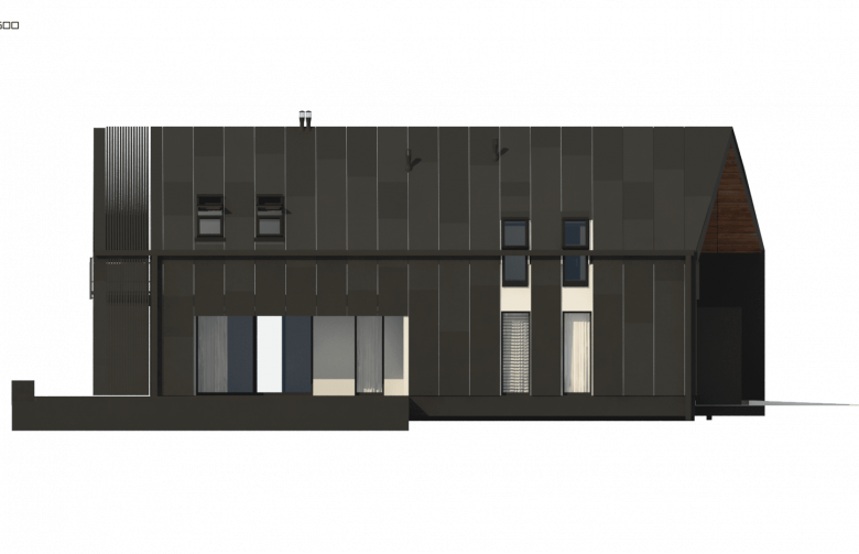 Projekt domu z poddaszem Z393 - elewacja 3