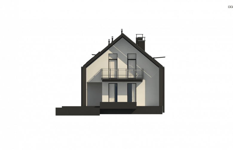 Projekt domu z poddaszem Z393 - elewacja 1