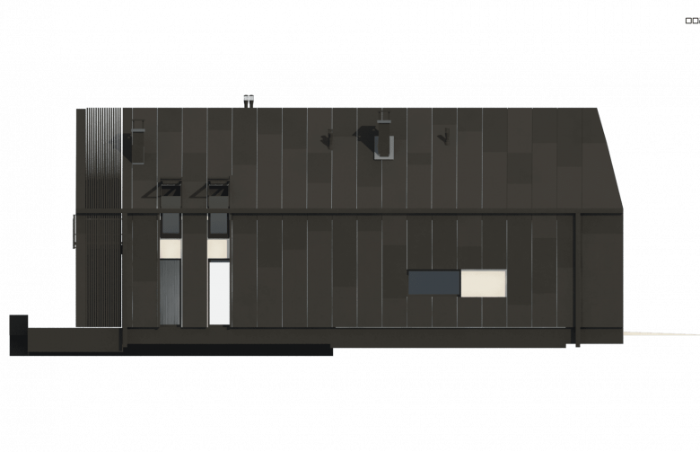 Projekt domu z poddaszem Z393 - elewacja 4