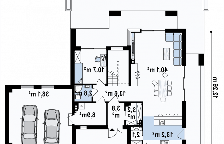 Projekt domu piętrowego Zx139 - rzut parteru