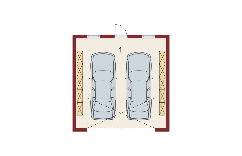 Projekt domu jednorodzinnego garaż ALFA-G2 - parter