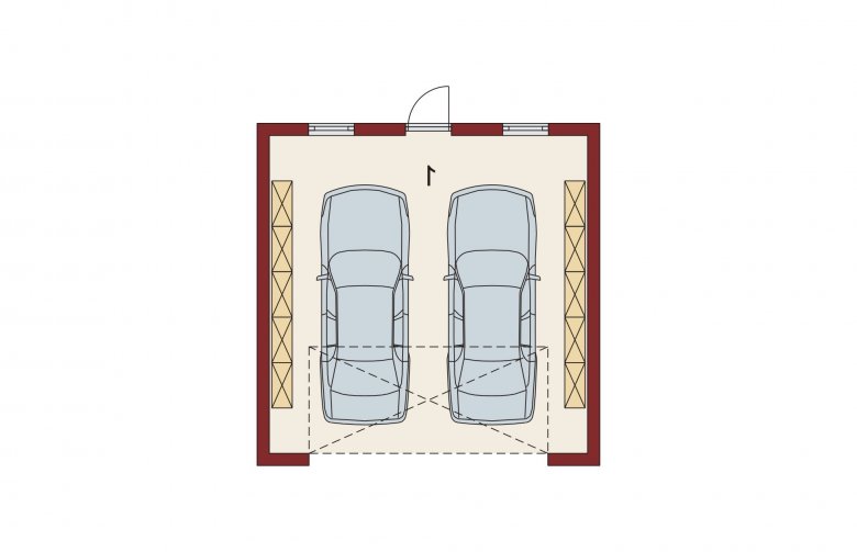 Projekt domu jednorodzinnego garaż ALFA-G2 - parter