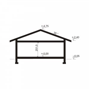 Przekrój projektu garaż ALFA-G2