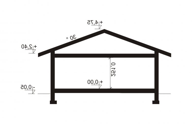 Projekt domu jednorodzinnego garaż ALFA-G2 - przekrój 1