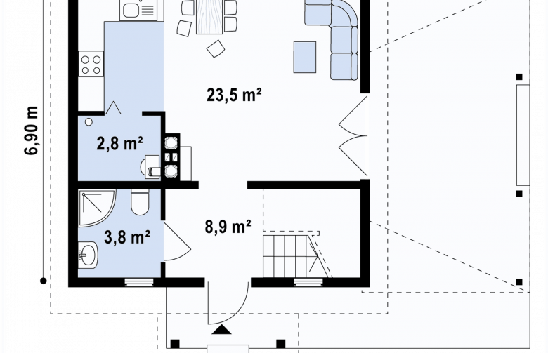 Projekt domu z bala Z57 D - 