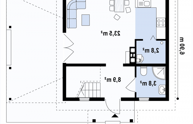 Projekt domu z bala Z57 D - 